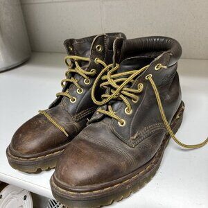 VTG Dr MARTENS Boots 6 Eye 939 UK Size 7 US Size 9 Ankle Made in England Brown